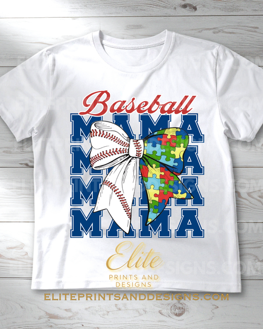 Baseball Mama Autism Awareness (Ready to Print Design)