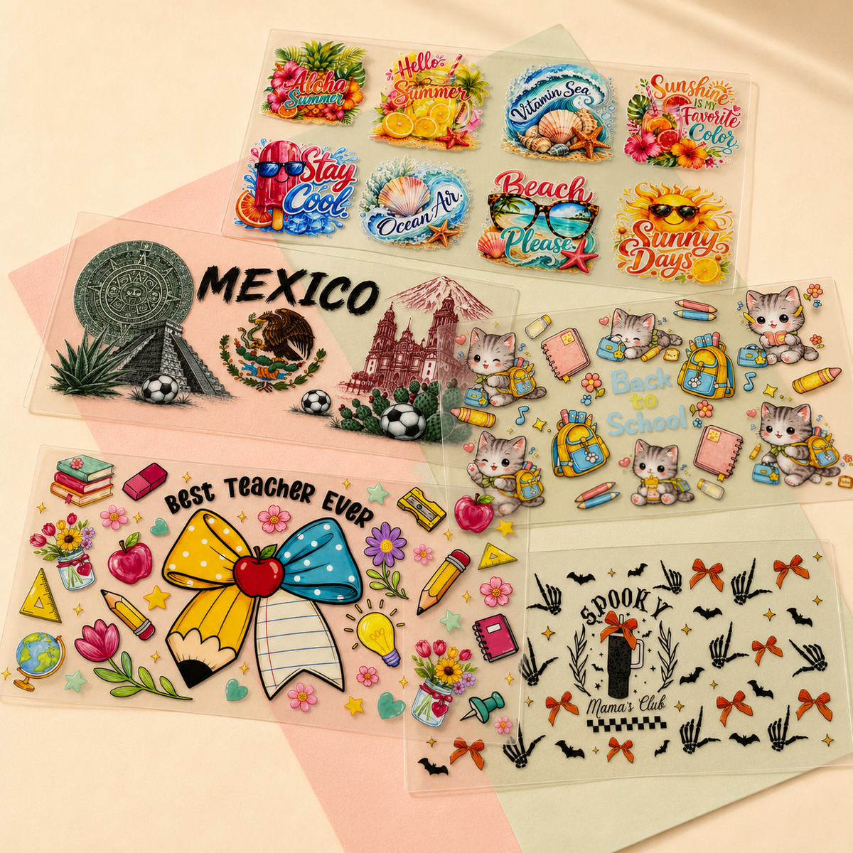 Premium UV DTF Cup Wrap Stickers MIX PACK